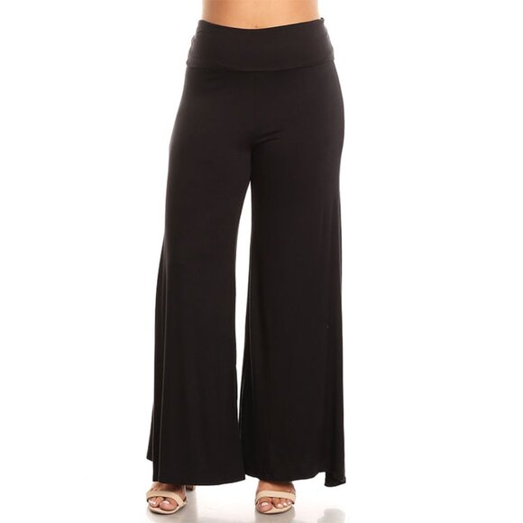 NEW Plus Size Women Solid Palazzo Pants Stretch Fabric for best fit and comfort - Picture 1 of 3